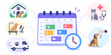 Planning global de Gespet con citas, reservas y servicios para negocios de mascotas