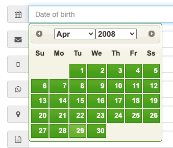 improved date selector in pet business software