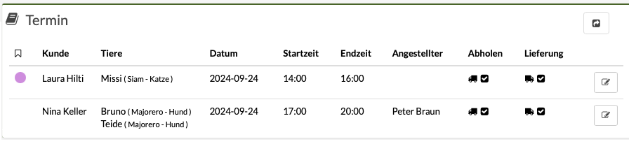 Programmplan Hundefrisörtermine