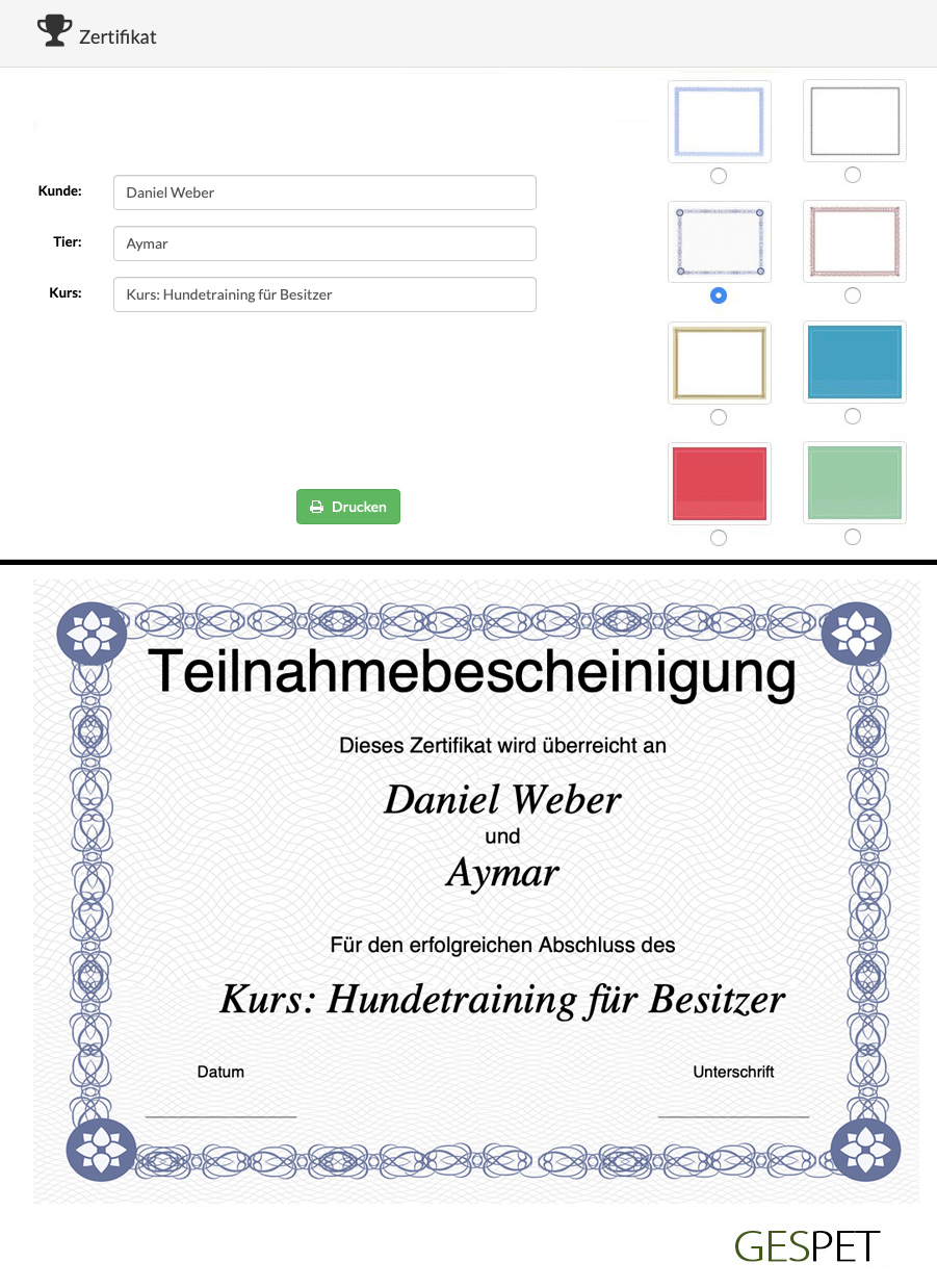 print free training diploma