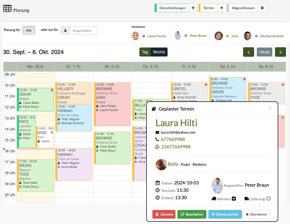 Hundepflege Zeitplan