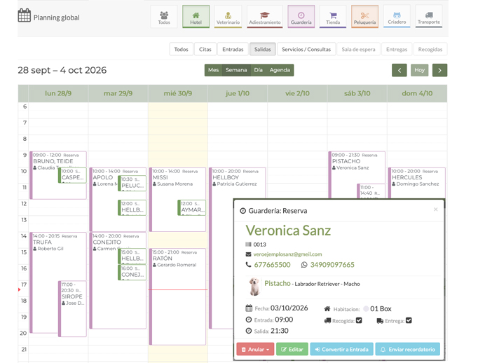  agenda hotel perros