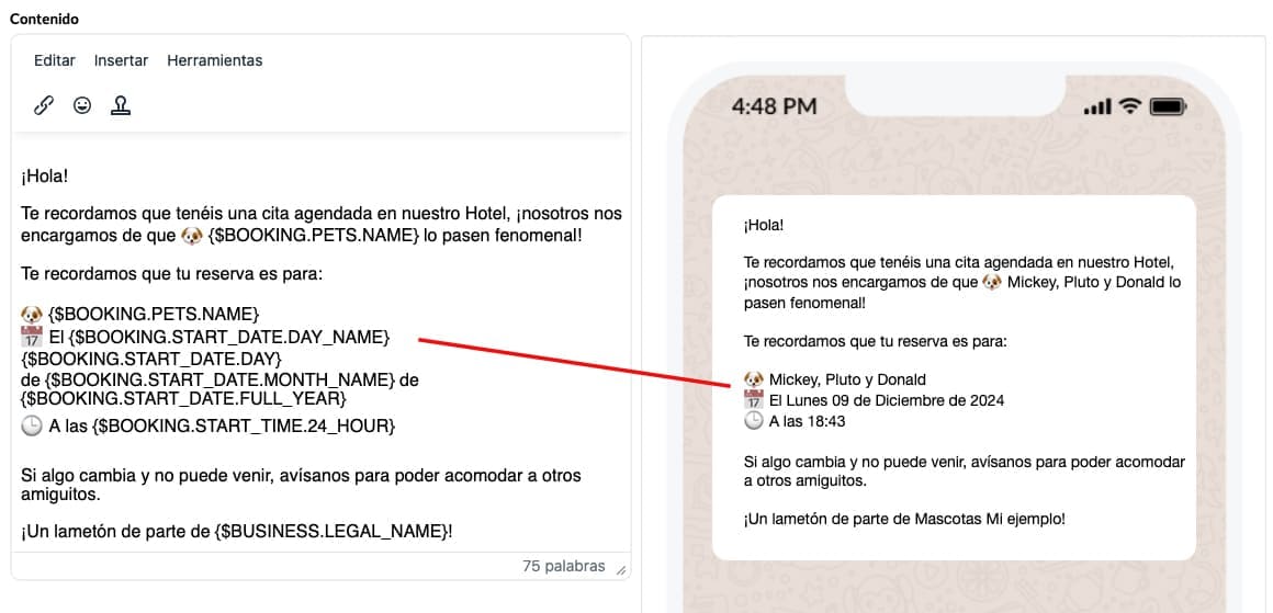 documentos y contratos para mascotas con datos autocompletados con Gespet - mensajes WhatsApp remplazar datos