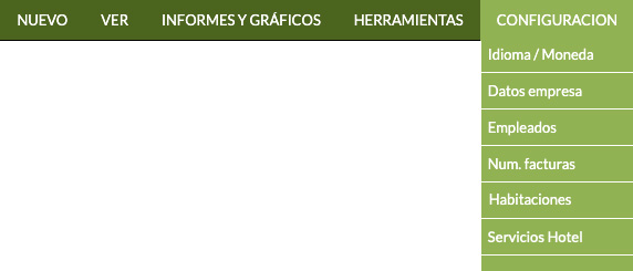 menú de configuración de Gespet para criaderos caninos, negocios de mascotas y gestión profesional