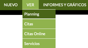 menú para ver el planning y agenda de citas de adiestramiento canino