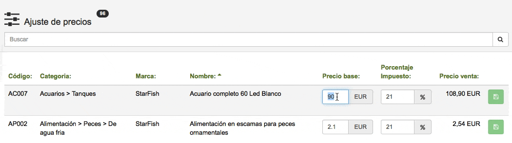 software tienda animales ajuste de precios automatico