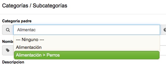 ordenar productos por categorías en tienda de mascotas