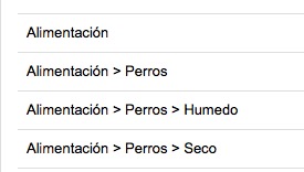 ordenar productos por categorías en tienda de mascotas