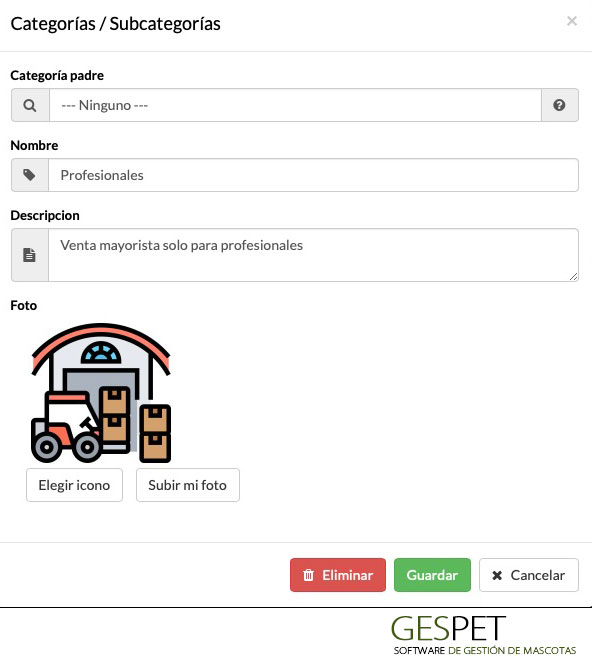 software para tienda de mascotas con precios minoristas y mayoristas con Gespet - software venta productos animales mayoristas