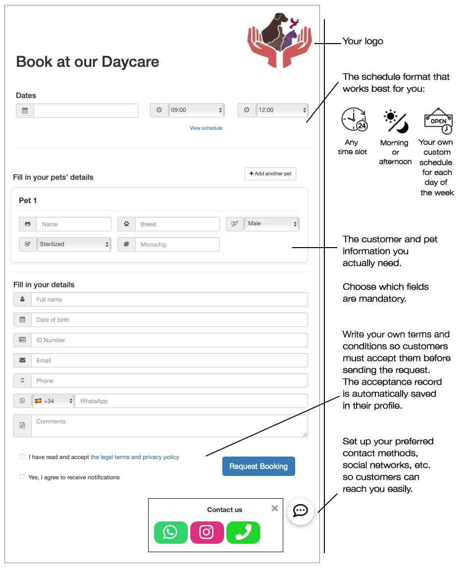 pet daycare online booking mobile