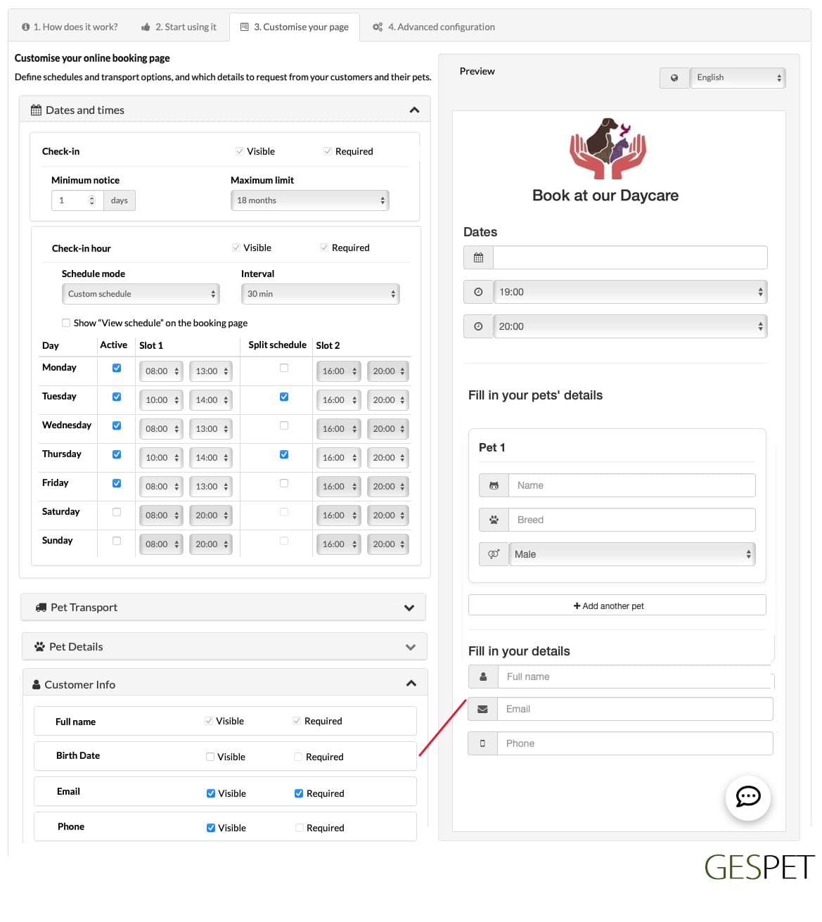 pet daycare online booking software