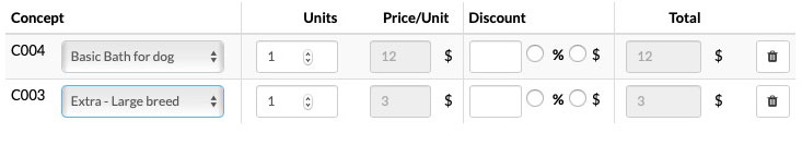 Pet grooming offers and grooming special price screenshot for pet grooming and dog grooming salon software