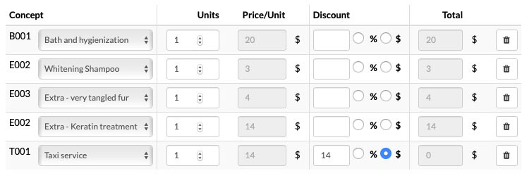 Pet grooming offers and grooming special price screenshot for pet grooming and dog grooming salon software