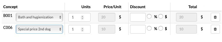 Pet grooming offers and grooming special price screenshot for pet grooming and dog grooming salon software