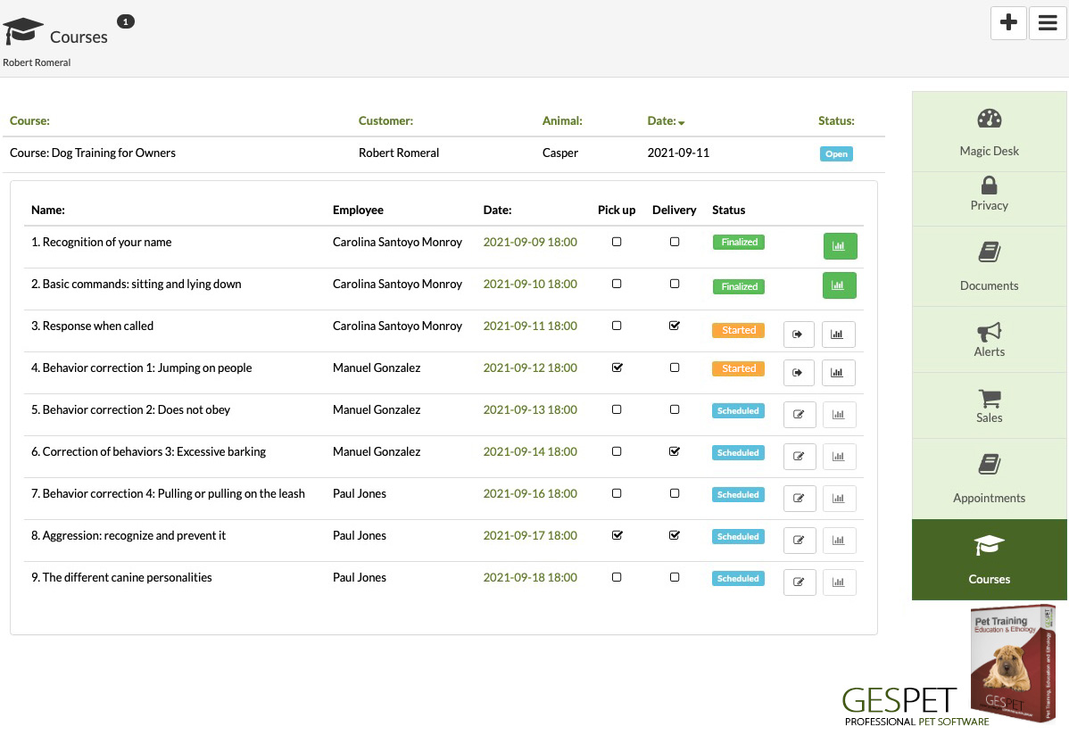 Software for Mobile pet training - home pet trainer screenshot for dog training and pet trainer software