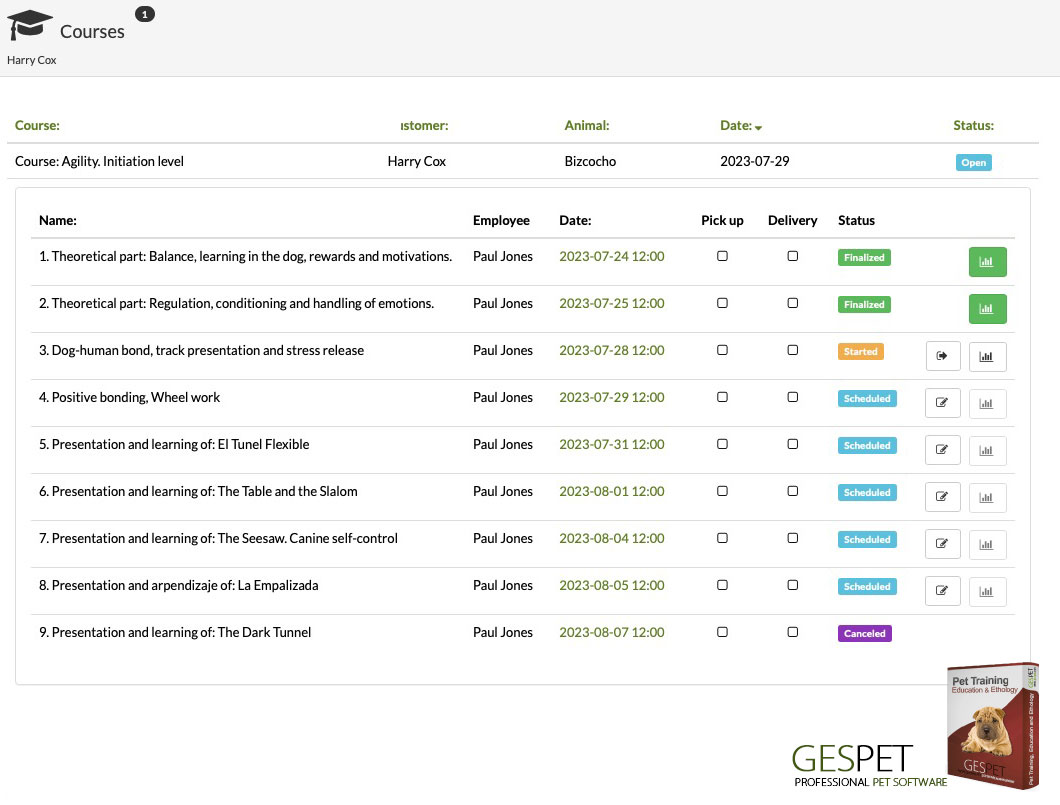dog training software configure rates