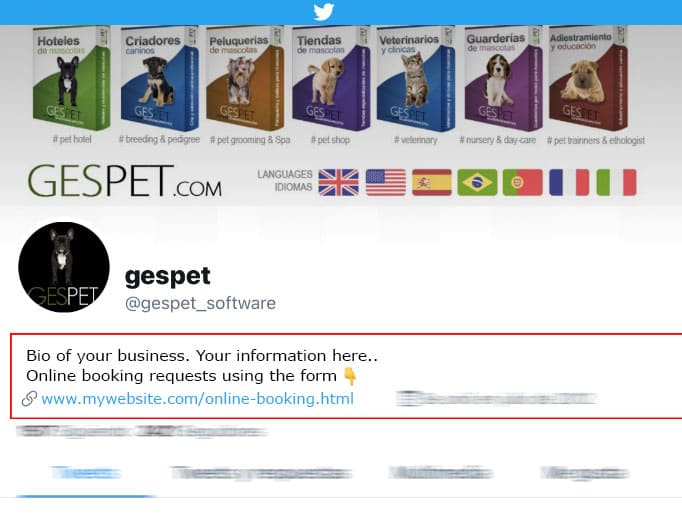 Twitter online booking link