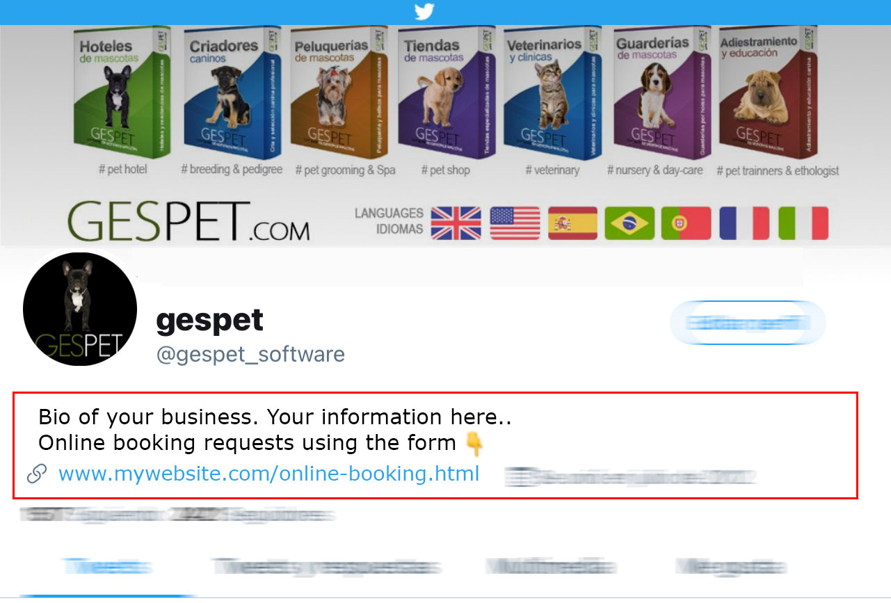 Twitter online booking link