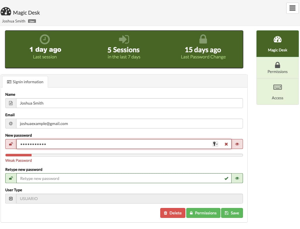 Gespet: training and help screenshot for employee access control and security software for pet businesses
