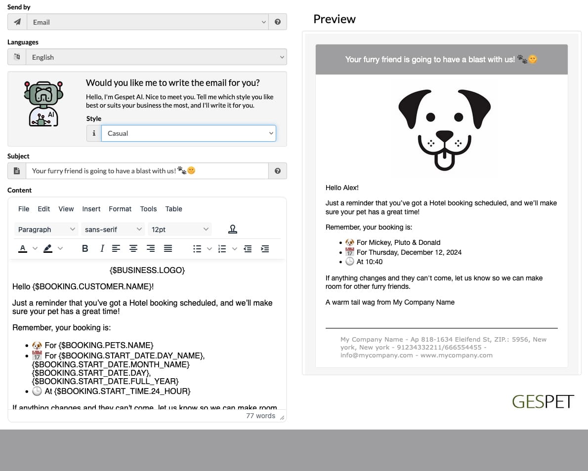 pet business marketing software with WhatsApp, email and customer communication tools - software marketing lembretes clientes animais marketing configuracao avanzada banner 1