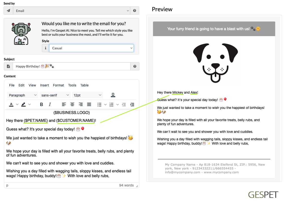 pet business marketing software with WhatsApp, email and customer communication tools - pet business marketing and reminder software marketing settings avanzada banner 4