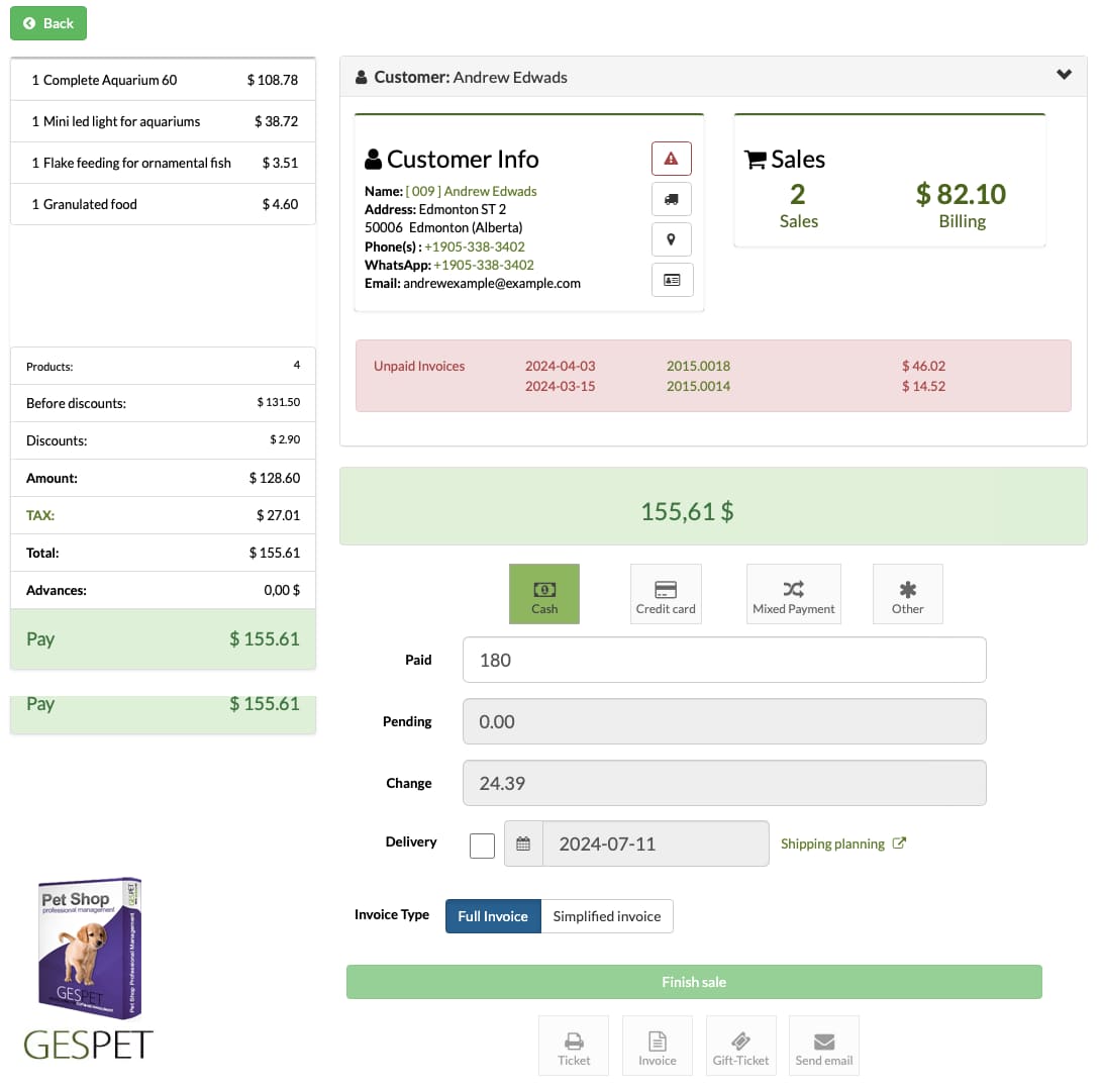 The most complete petshop software: How to sell and buy products screenshot for pet shop POS and pet store management software