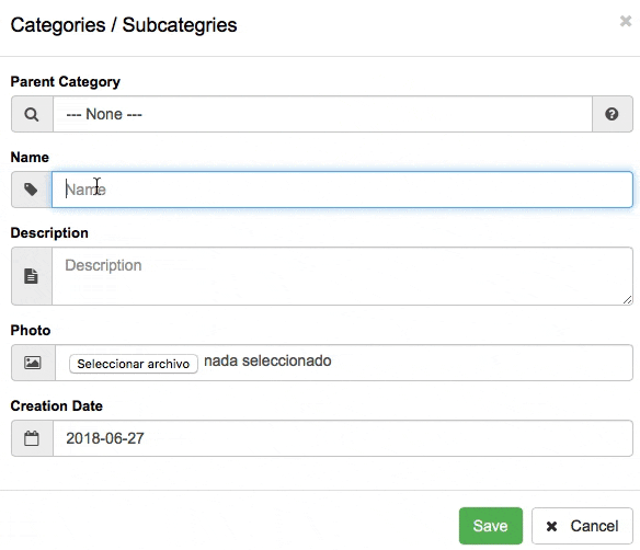 software para lojas de animais configurar categorias de produtos