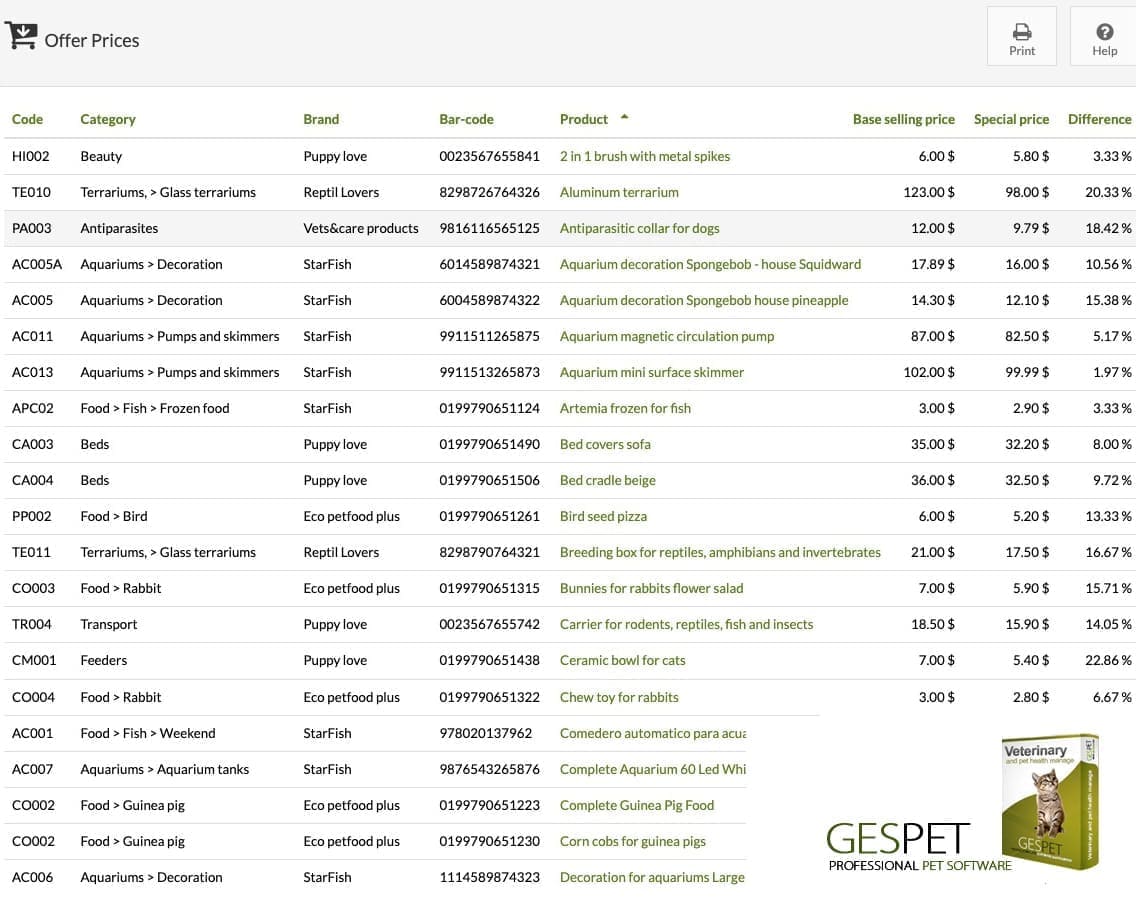 The most complete animal store software screenshot for pet shop POS and pet store management software