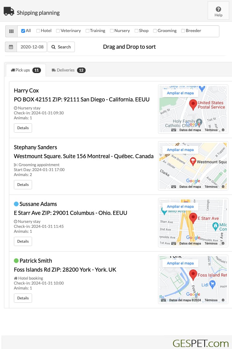 pet transport route planner
