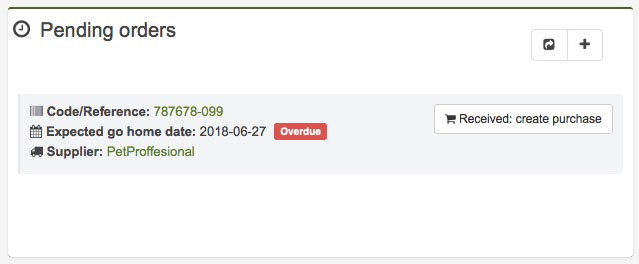 Pet Shop software pending supplier orders