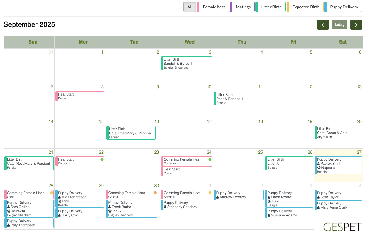 planner for dog breeders