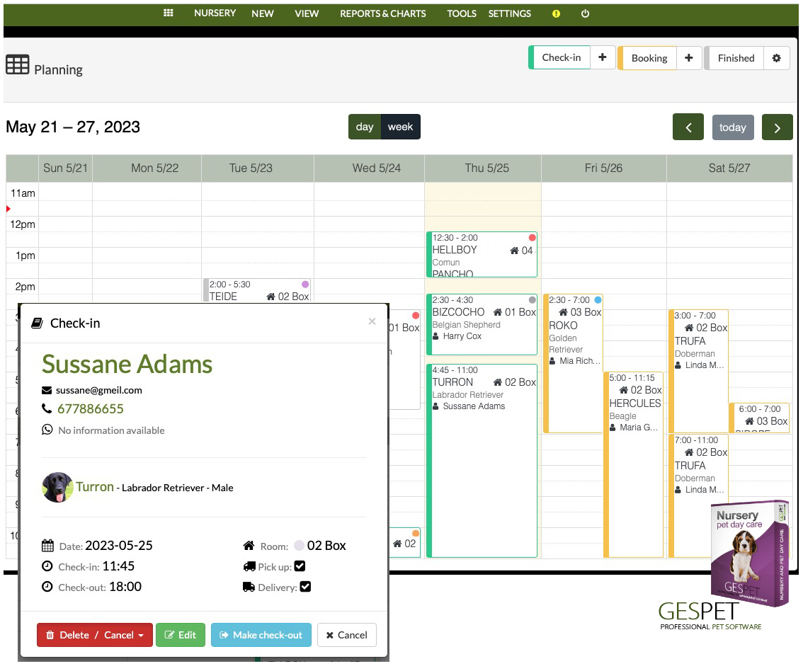 dog nnursery software