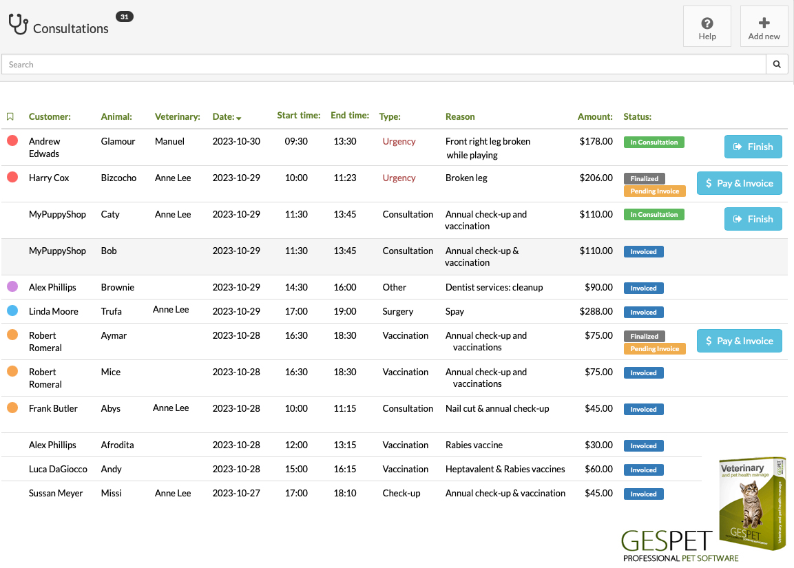 veterinary consultations software