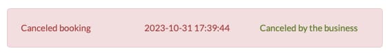 canceled veterinary booking history
