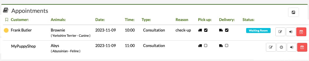 veterinarian appointment reminders