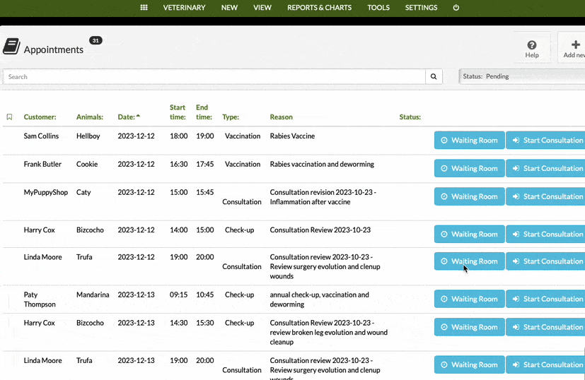 veterinary waiting room software