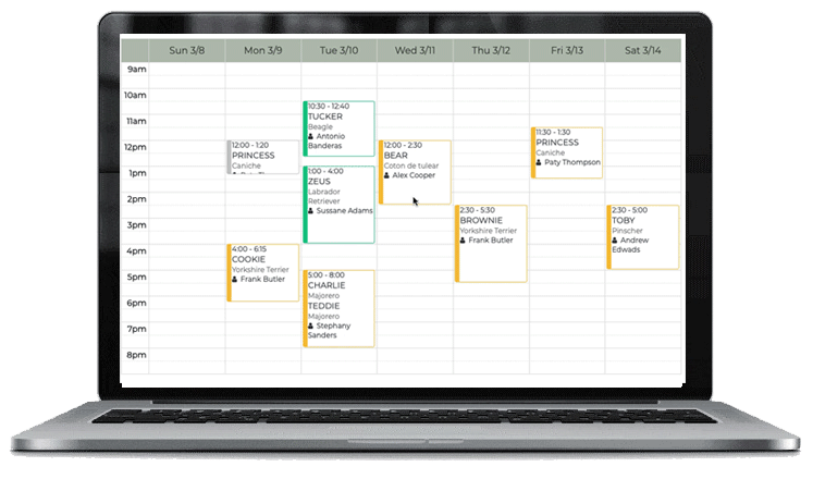 dog training appointment booking calendar for trainers and behavior schools