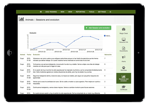 dog training software and ethology app for professional dog trainers - dog training evolution pet business software