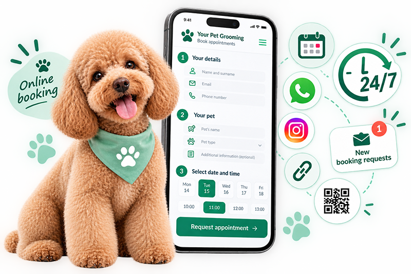 online dog grooming booking for free