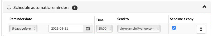 dog boarding customer reminder email generated by pet hotel software