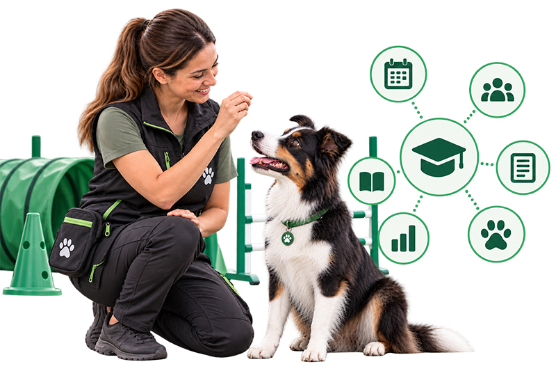Software para configurar cursos y servicios de adiestramiento canino