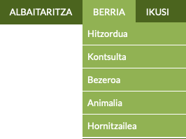 albaitaritza softwarean hitzordu edo kontsulta berria sortzeko menua