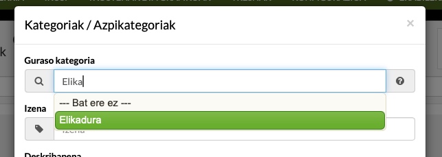 maskoten dendan elikadura kategoria nagusia sortzeko softwarea