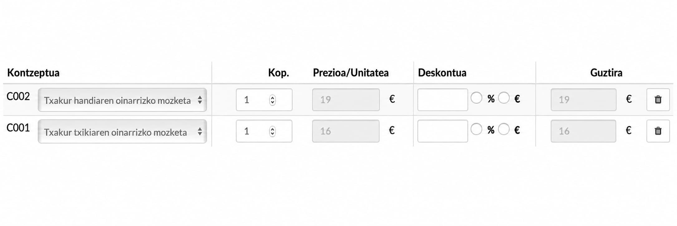 maskoten ile-apaindegiko zerbitzua kobratzeko softwarea arrazaren edo tamainaren arabera