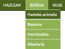 hazleentzako softwarean animalia ugaltzaile berria gehitzeko menua