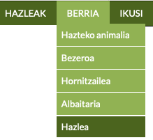 txakur-haztegiko softwarean hazle berria gehitzeko menua