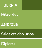 txakur-heziketako softwarean saioa eta bilakaera berria gehitzeko menua