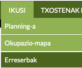 hotel eta guarderiako erreserben menuaren ikuspegia