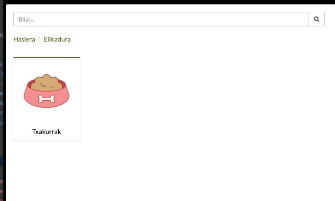 txakurrentzako produktuak maskoten dendako TPVan saltzea