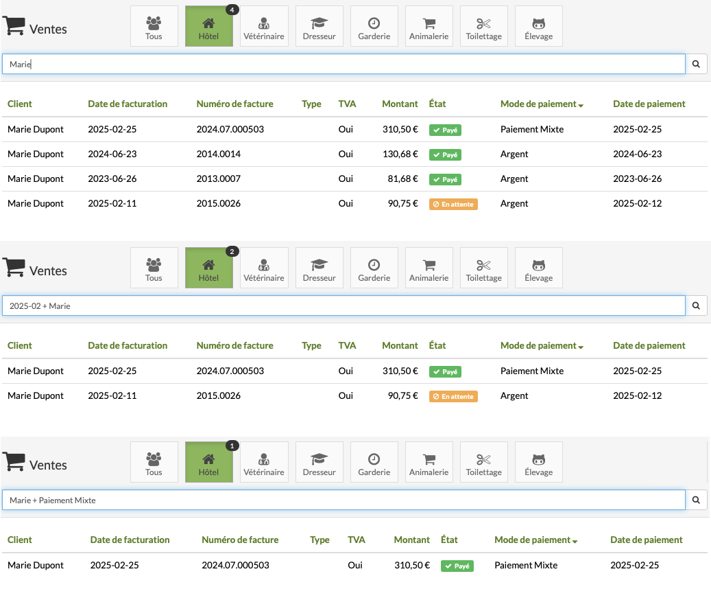 logiciel ventes animaux carte